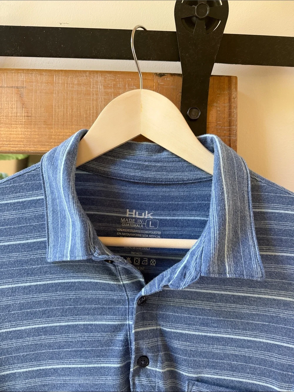 Huk Striped Polo Shirt Suze L